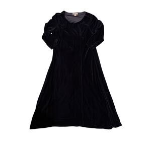 Coldwater Creek dark blue velvet petite medium dress